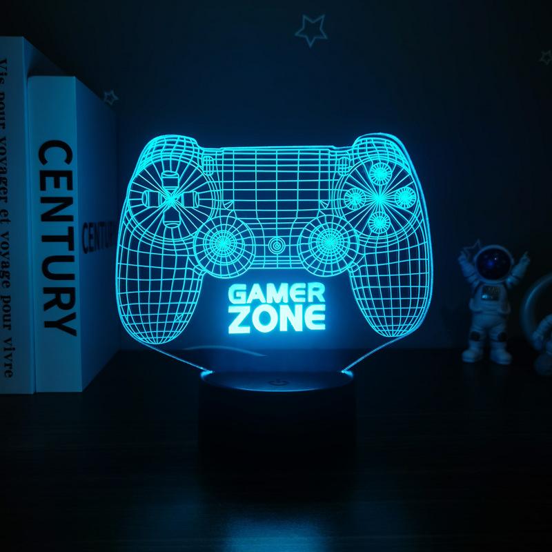 3D светодиодный ночник Серия «Игровой контроллер и наушники», USB лампа для создания атмосферы, Подарочный светильник