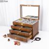 Шкатулка для ювелирных изделий из цельного дерева в китайском стиле, замок, серьги, ожерелье, часы, коробка для хранения, свадебный подарок, простая домашняя многослойная коробка для хранения