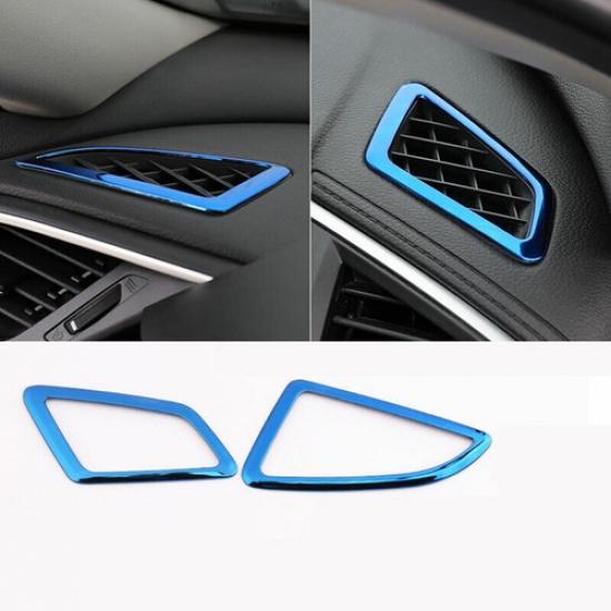 Blue Titanium Console Dash L&R Air Outlet Vent Trim auto For Honda Civic 2016-21