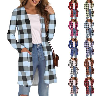 Женский модный повседневный удобный кардиган средней длины с цветочным принтом