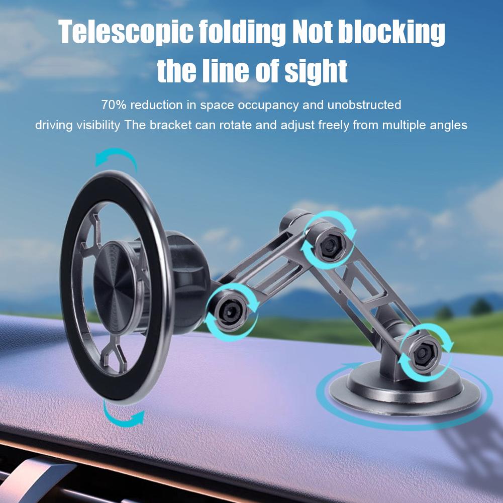 Magnetic Car Phone Holder 360Degree Rotating Metal Bracket Foldable With Ventilated Magnet GPS Stand Cars Accessories For Phones