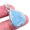 Подвеска из стерлингового серебра 925 пробы с драгоценным камнем Natural Republic Larimar 1,50'' I4w54