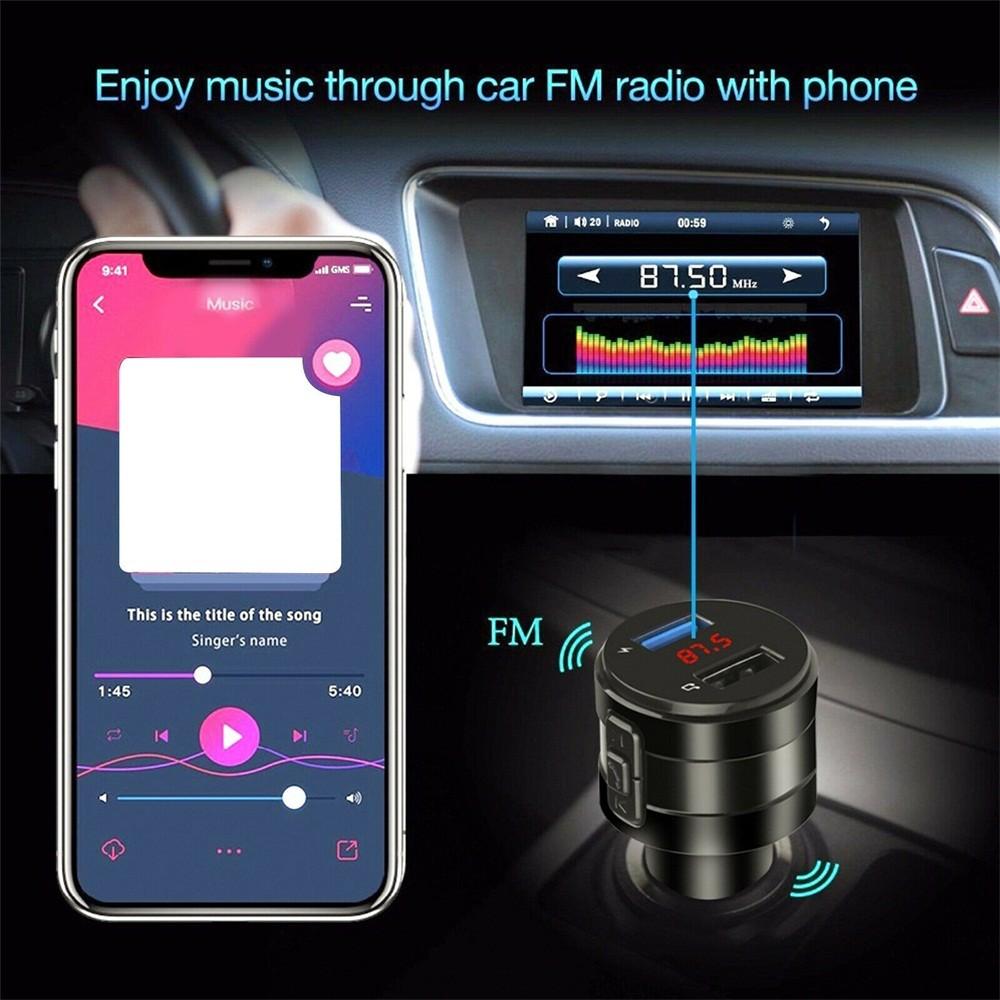 Беспроводной Bluetooth Автомобильный FM-передатчик MP3 Стерео Музыкальный Плеер AUX Радио Адаптер Двойное USB Зарядное Устройство Автомобильный Комплект Громкой Связи