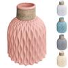 Nordic Style Plastic Faux Ceramics Striped Vase Desktop Decor for Home