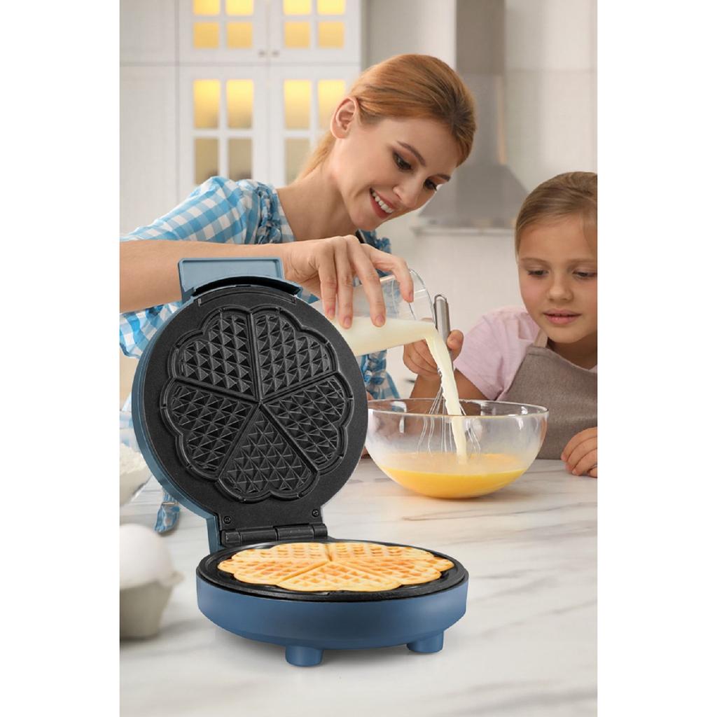 Bonbon 1000 W Deep Plate Heat Protected Waffle Maker Aegean Blue