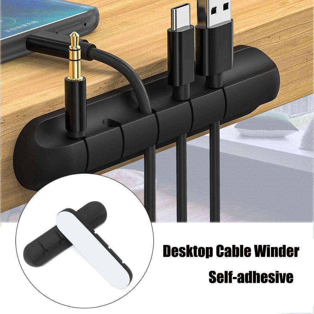 Self-adhesive Silicone USB Charger Storage Holder Cable Winder Cable Clip Charger Organizer