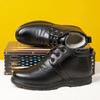 New Winter Style Men's Genuine Leather Wool Cotton Shoes High-top Warm Plus Velvet Snow Shoes Comfortable Casual Shoes