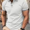 New Trendy Men'S Summer Collar Paul T-Shirt Men'S Heavy Oversize Solid Color Casual Short Sleeve