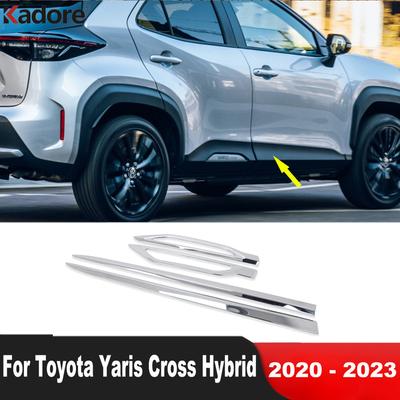 Для Toyota Yaris Cross Hybrid Хромированные накладки на кузов боковой двери автомобиля, полосы на панелях дверей, декоративные элементы, аксессуары