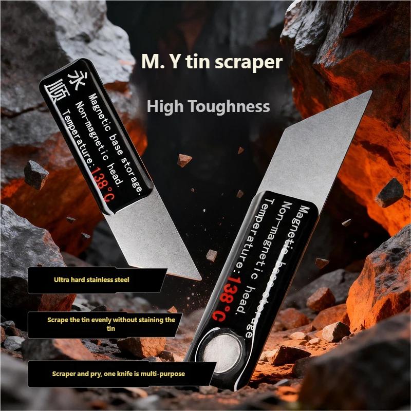 M.Y Mr.Yang Ultra Thin Tin Scraper for Mobile Phone Repair High Toughness Glue Removal Blade Tools Oblique Tin Scraping Tools