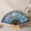 1 шт. Пластиковый складной веер с цветами, поделки, цветочный ручной танцевальный веер в испанском стиле, украшение для свадебной вечеринки, кружевной веер