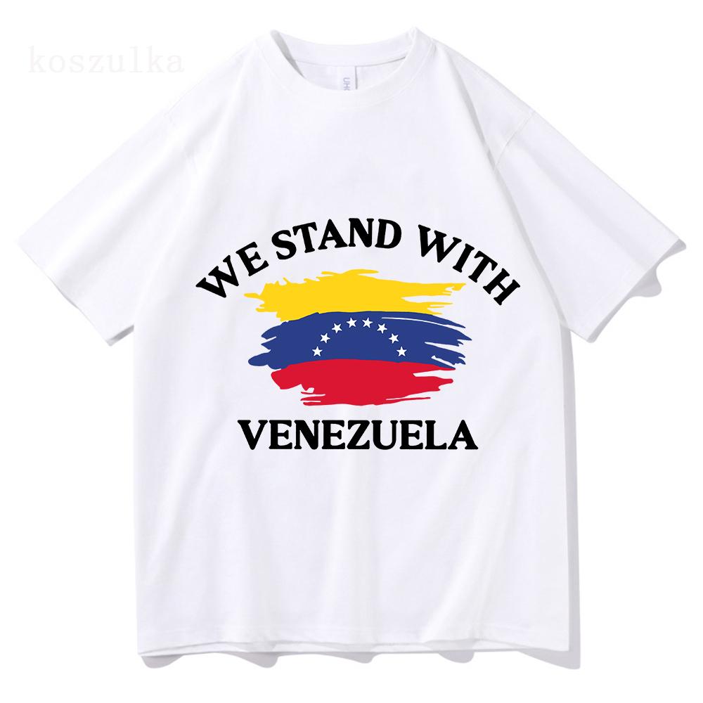 Футболка Freedom Venezuela с коротким рукавом Хлопок Свободный Мужские футболки Унисекс Уличная одежда Повседневный Круглый вырез Хип-хоп Мужская футболка Печатные футболки