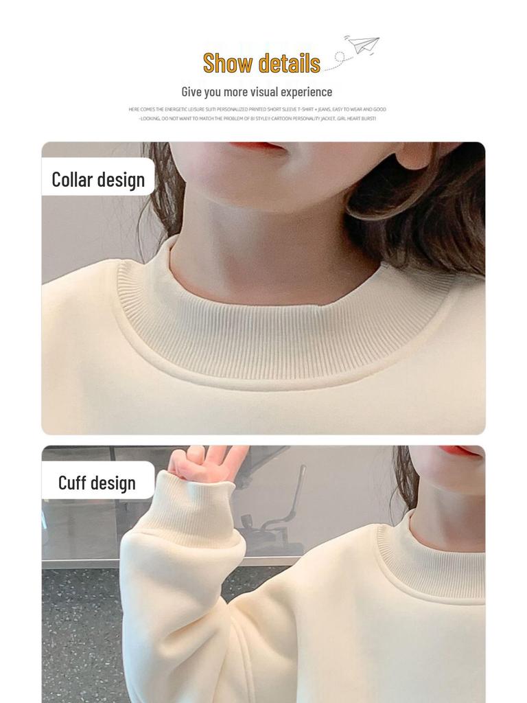 Худи с мультяшным медведем для девочек в корейском стиле 2025: Стильный бархатный топ на осень/зиму