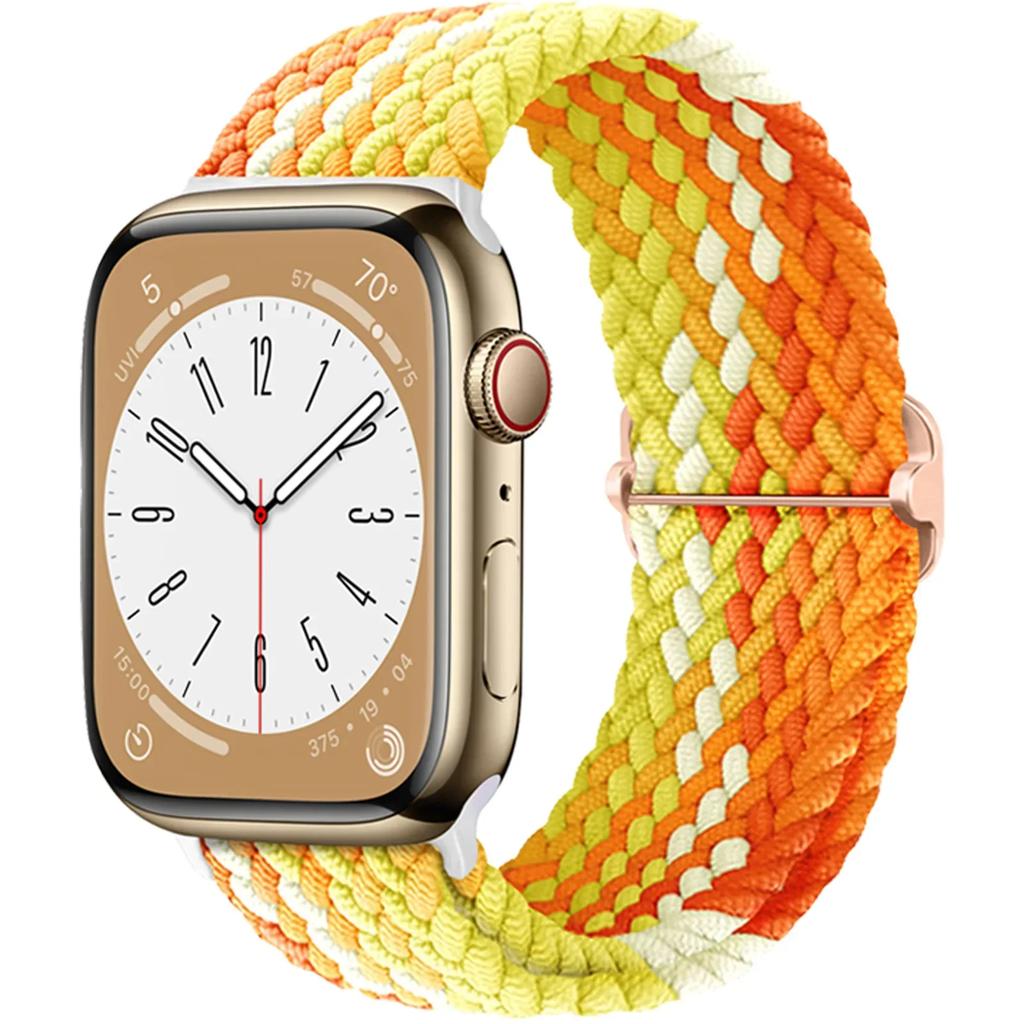 Нейлоновый ремешок для Apple Watch Ultra 2 49 мм 40 мм 44 мм 41 мм 38 45 мм Эластичный плетеный браслет-петля для iWatch Series 9 8 7 6 SE 5 4