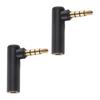 2PCS 3.5mm Male To Female Right Angle 90 Degree Audio Adapter Jack