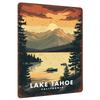 Озеро Тахо Калифорния Закат Горное Озеро Металлическое Настенное Искусство Декоративная Железная Картина