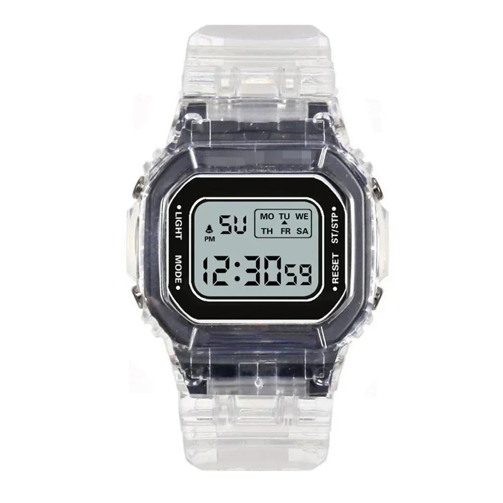 Электронные часы для женщин мужчин Reloj Силиконовый ремешок Прозрачные Нарядные Светодиодные Цифровые Наручные Часы Спортивные Часы Relogio Feminino