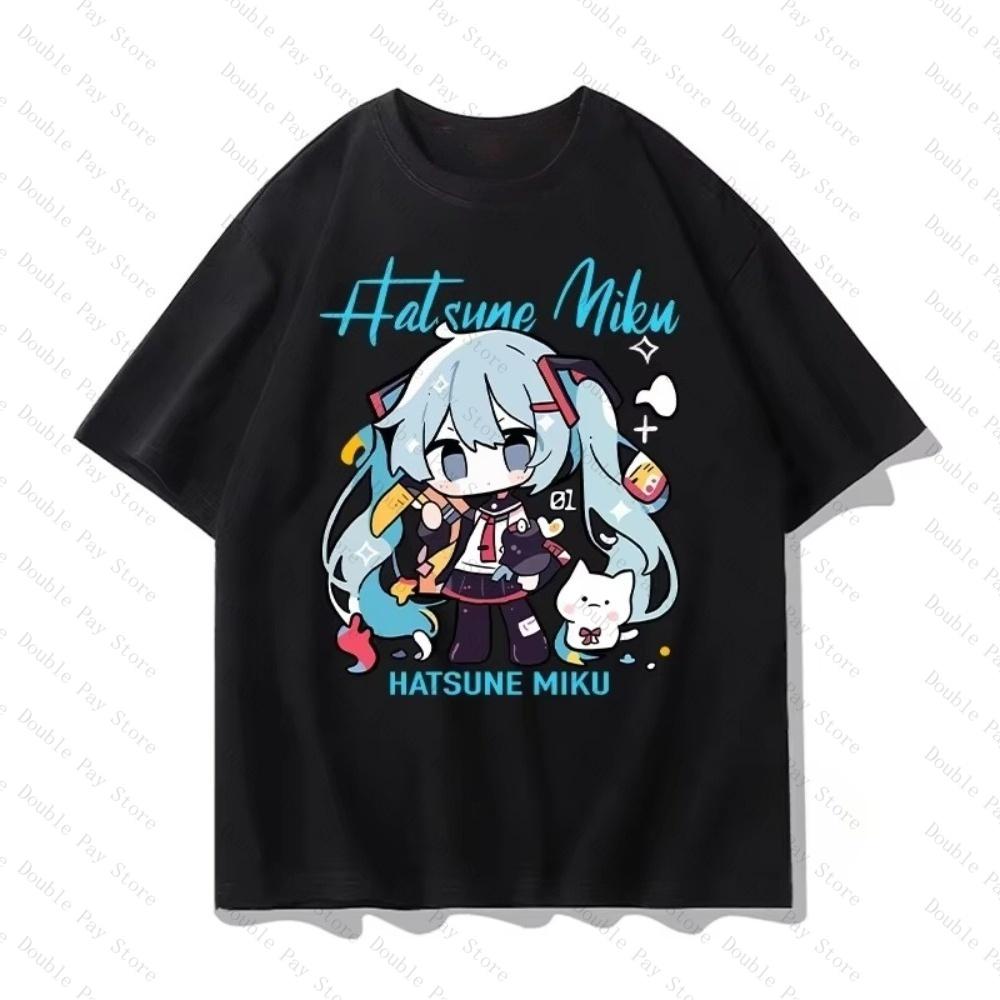 Japanese Anime Hatsune Miku Men's Shirts Women Y2k t-shirts T-shirt Harajuku Street Casual Fashion Short-sleeve Breathable Tops