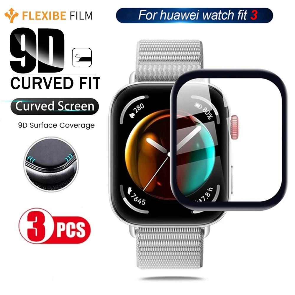 Полностью изогнутая защитная пленка для Huawei Watch FIT 3, аксессуары, 9D защитная пленка для Huawei Watch FIT 3, без стекла