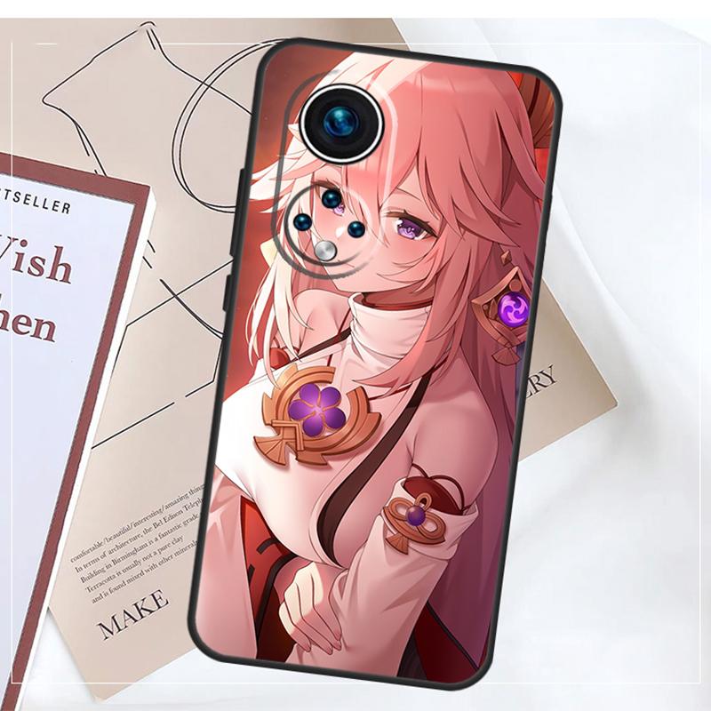Чехол Genshin Impact Яэ Мико Для Honor Magic 8 7 5 6 Pro Win RT 50 70 90 200 400 Lite X8b X8c X9a X9b X9c X9d Обложка