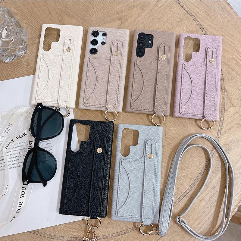 Чехол-кошелек с ремешком на запястье для Samsung Galaxy S23 S22 Ultra Plus A13 A33 A54 A14 A24 A34 4G 5G, чехол-кошелек с держателем для карт