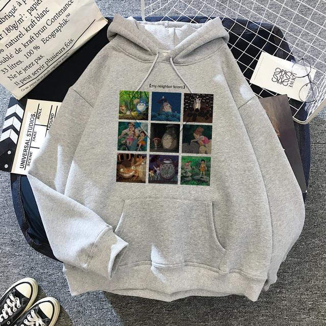 Женская толстовка с длинными рукавами из японского аниме с рисунком Тоторо, женская толстовка Kawaii Hoodeis Miyazaki Hayao Studio, толстовки