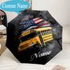 Custom Name Umbrella School Bus Adventure Umbrella 8-Frame for Travel, Camping, Casual Lightweight Portable, Essential for Family Gifts