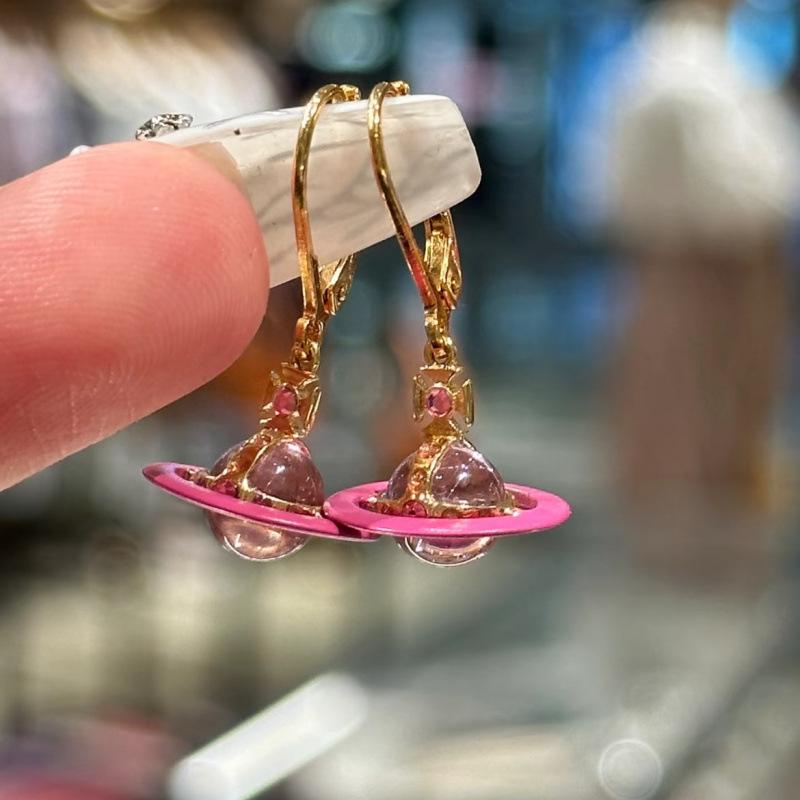 Высококачественные 3D серьги-бусины из стекла с аэрографией "Орбита Сатурна" – Элегантный и современный дизайн