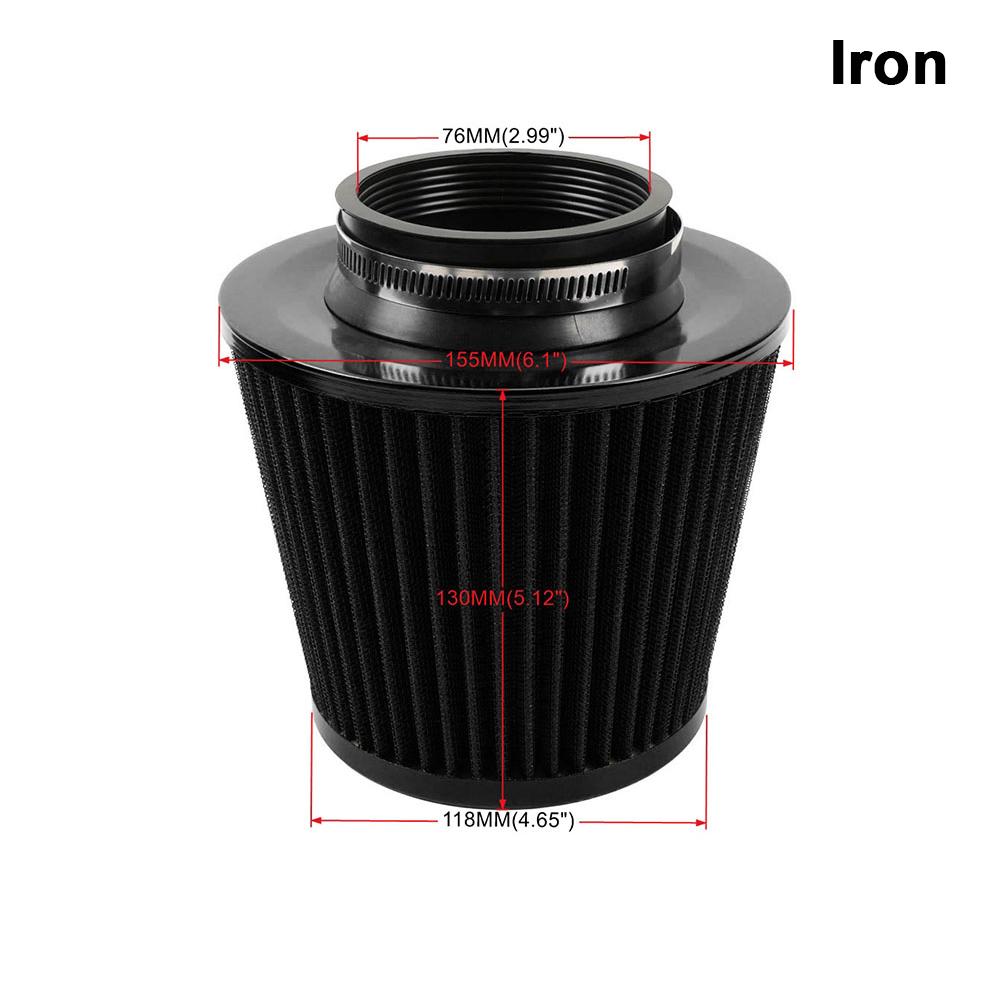 76MM 3" Burnt Blue Stainless Steel Mesh Cone Power Intake High Flow Cold Air Filter Air Intake Filter Induction Kit OFI074