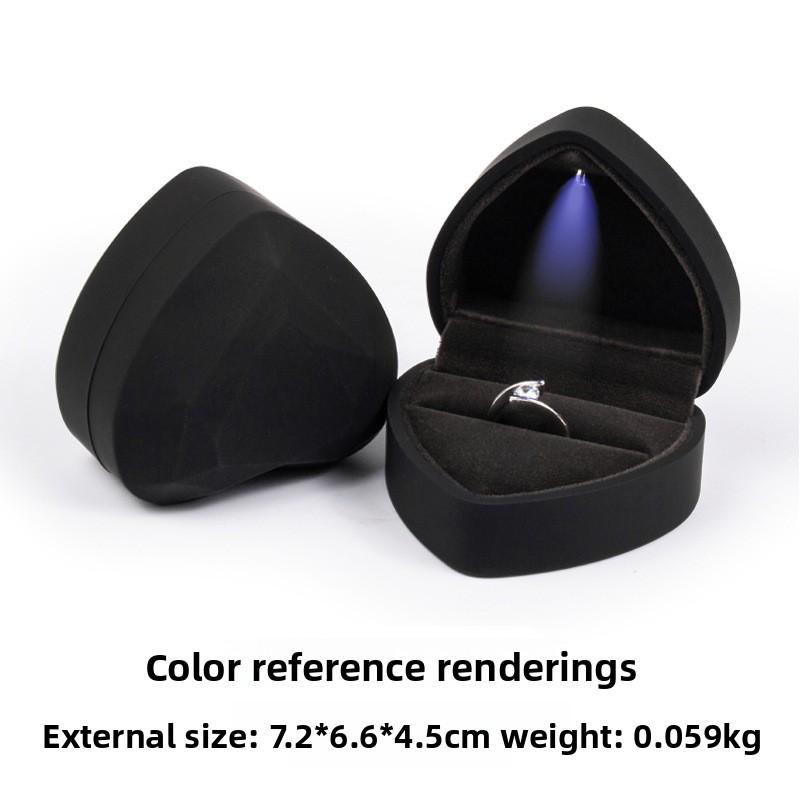 Romantic heart-shaped jewelry box - premium led lighted ring box for necklaces and pendants