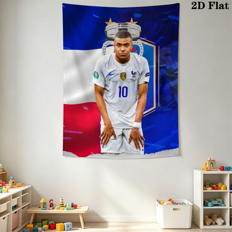 Kylian Mbappé Vibes Wall Hanging Printed Fabric Blanket Decorative Tapestries for Bedroom Living Room Home Decor