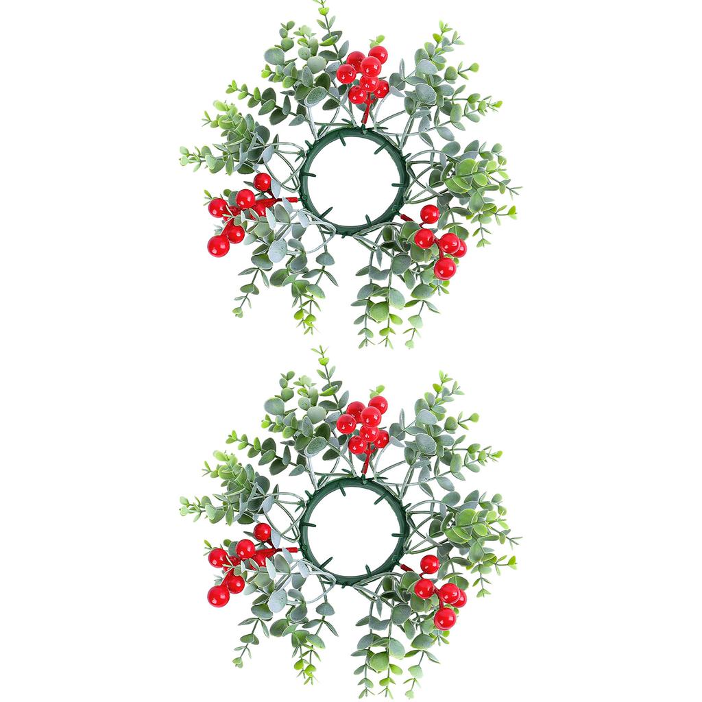 Рождественские искусственные ягоды подсвечник кольца подсвечник венок украшение для праздников вечеринка дома центральные украшения