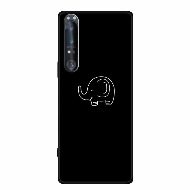 Чехол для телефона Sony 1 IV: Черный мягкий чехол из ТПУ с полым узором и простыми линиями