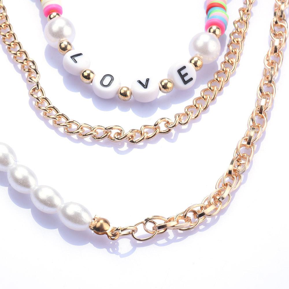 Многослойные цветные рисовые бусины, богемный геометрический жемчуг, модное, темпераментное, универсальное ожерелье для женщин