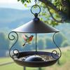 Iron Bird Feeder Rainproof Bird Water Bowl Garden Decor Bird Feeding Tray Yard