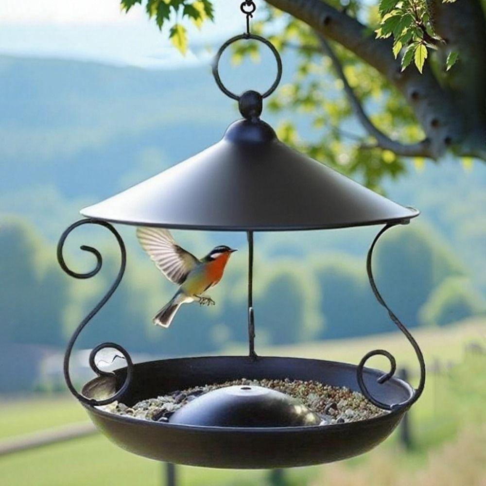 Rainproof Bird Food Dispenser Iron Bird Feeding Tray Garden Decor Bird Feeder  Hummingbird