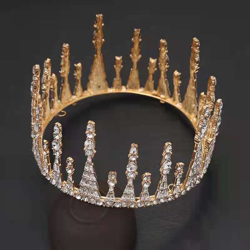 Bridal Crown Internet Celebrity Friends Friends Girlfriends Gift Round Crown 18-Year-Old Adult Gift Headgear Rhinestone Crystal Crown