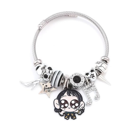 Браслет в стиле Охотников на демонов, цинковый сплав, эмаль, кошачьи шармы, змеиная цепочка, устойчивый к выцветанию, легкий, готическая фэнтези бижутерия, аксессуары