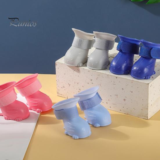 Water Resistant Dog Booties 4Pcs Waterproof Shoes, Rain Boots with Skid-resistant Soles, Adjustable Comfortable Paw Protection for Cats Protectors,