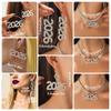 Rhinestone 2026 Jewelry Suit Exaggerated 2026 Necklace Vintage Happy New Year Earrings  Christmas