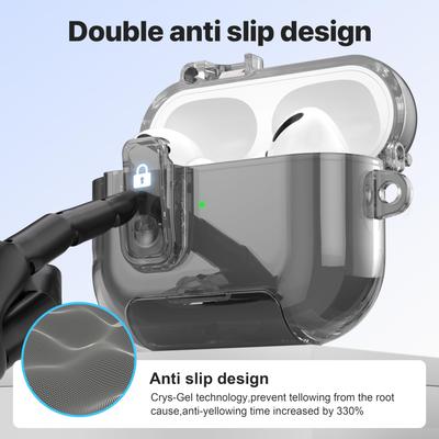 Для Apple Airpods Pro 3 Чехол-накладка 2025 Прозрачный Магнитный Автоматическая блокировка Чехол с подставкой для телефона и Набором для чистки для Airpods Pro 3 Чехол