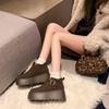 Женские замшевые ботильоны на платформе, зимние, новые, тренд 2025, теплые, уютные, нескользящие, Botas De Mujer