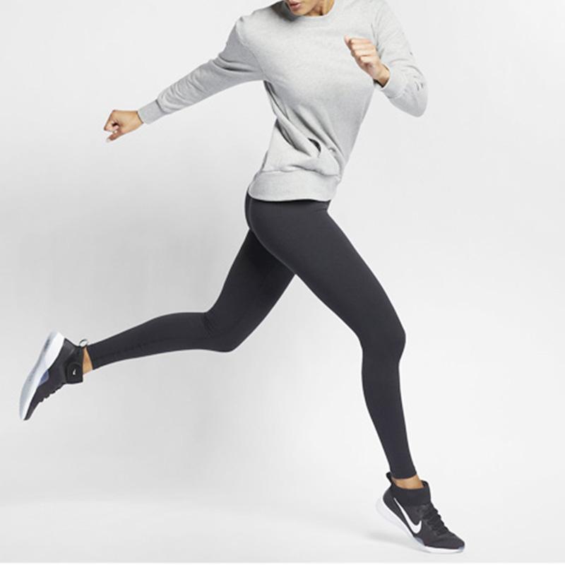 Nike Спортивный повседневный трикотажный свитер с круглым вырезом для женщин, топы, серый AT0600-063