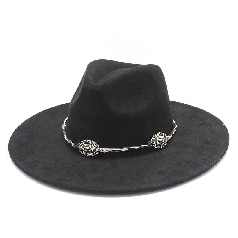 Suede Cowboy Hat Tibetan Accessories Men'S Jazz Top Hat Felt Hat
