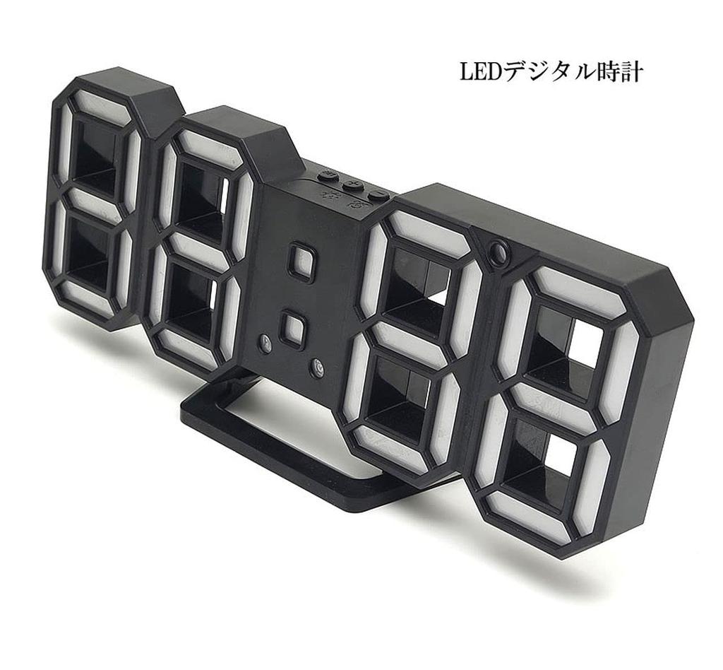 Светодиодные настольные часы GoodsLand, цифровые настенные часы с питанием от USB, стильный будильник, температура, дата, 12 ч, 24 ч, японский язык, руководство пользователя [крепление на стену]