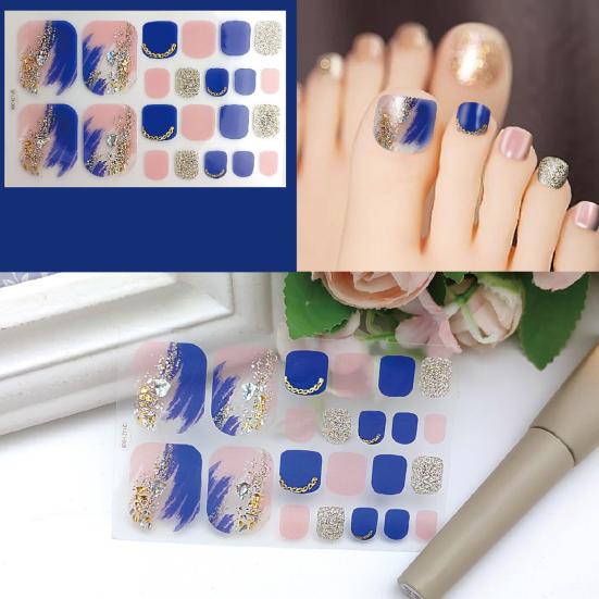 1 Set Self-adhersive Paper Wearable Longwear Adhesive Toenail Decor Wraps Toenail Polish Stickers