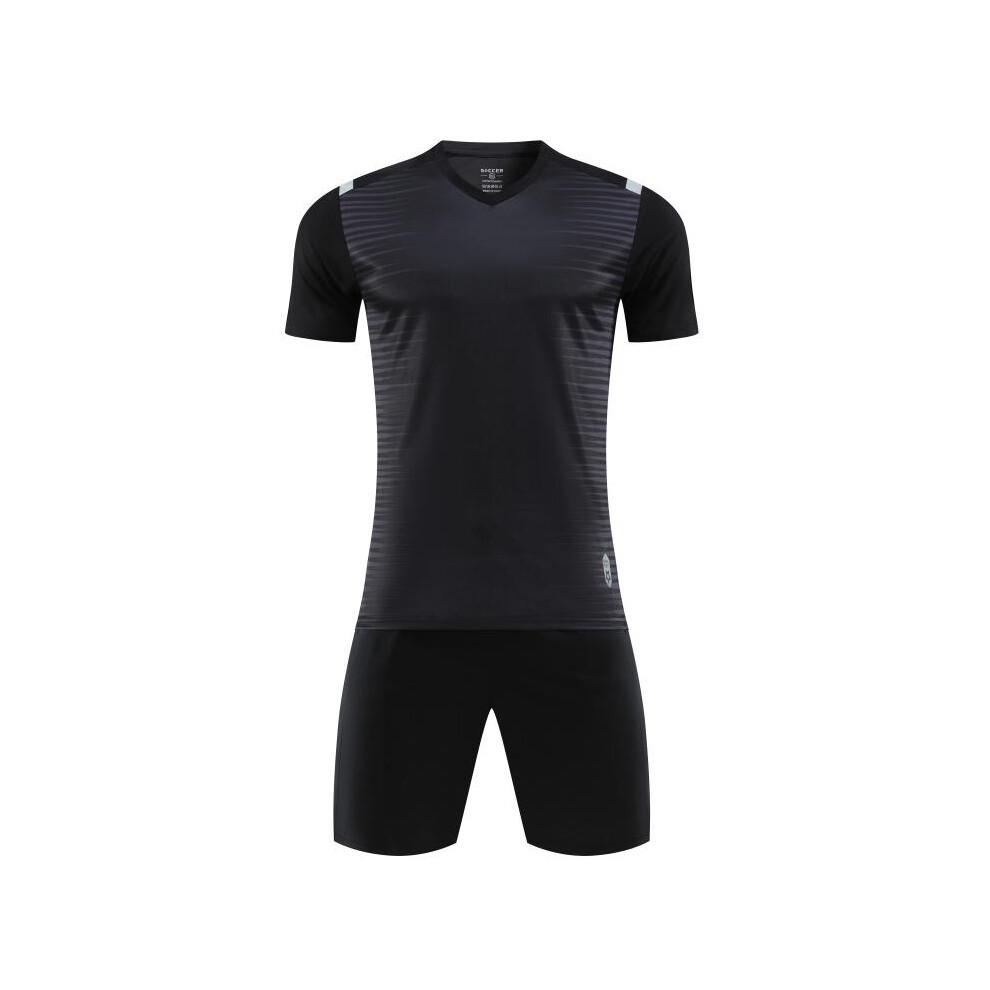 (Black Custom, 5XL Height 190-200CM) Football Jerseys Sets Men Sports Soccer Jersey Survetement Football Uniforms Women Soccer Training Suit