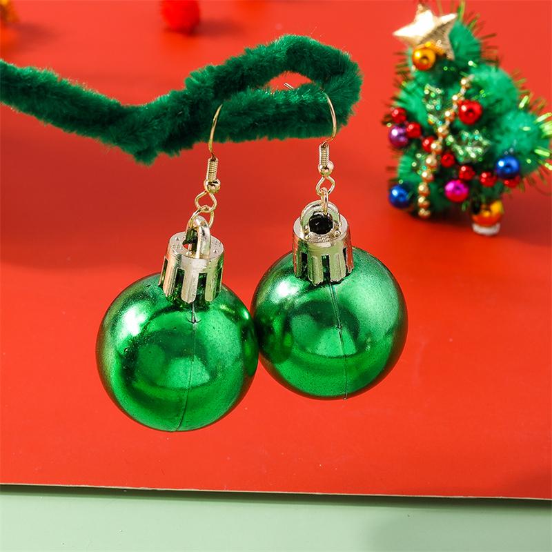 Модные рождественские серьги-подвески в виде шаров для женщин, девушек, для новогодней вечеринки, фестиваля, ювелирные подарки KTJ