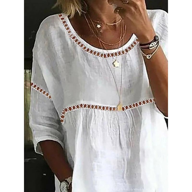 Модные блузки для Хэллоуина, весна-лето, белая розовая женская блузка, повседневные свободные милые женские хлопковые льняные топы