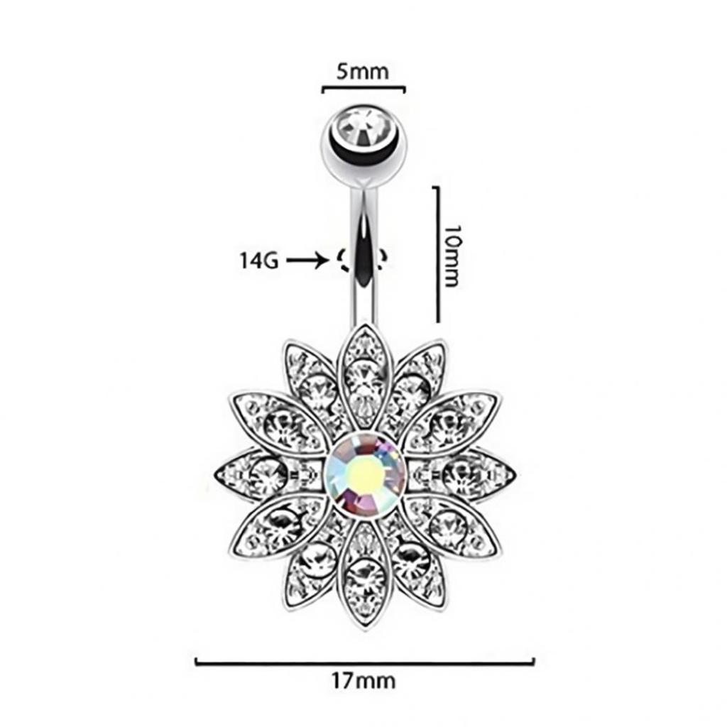 7 шт./компл. Женское круглое цветочное подвесное кольцо-штанга для пупка